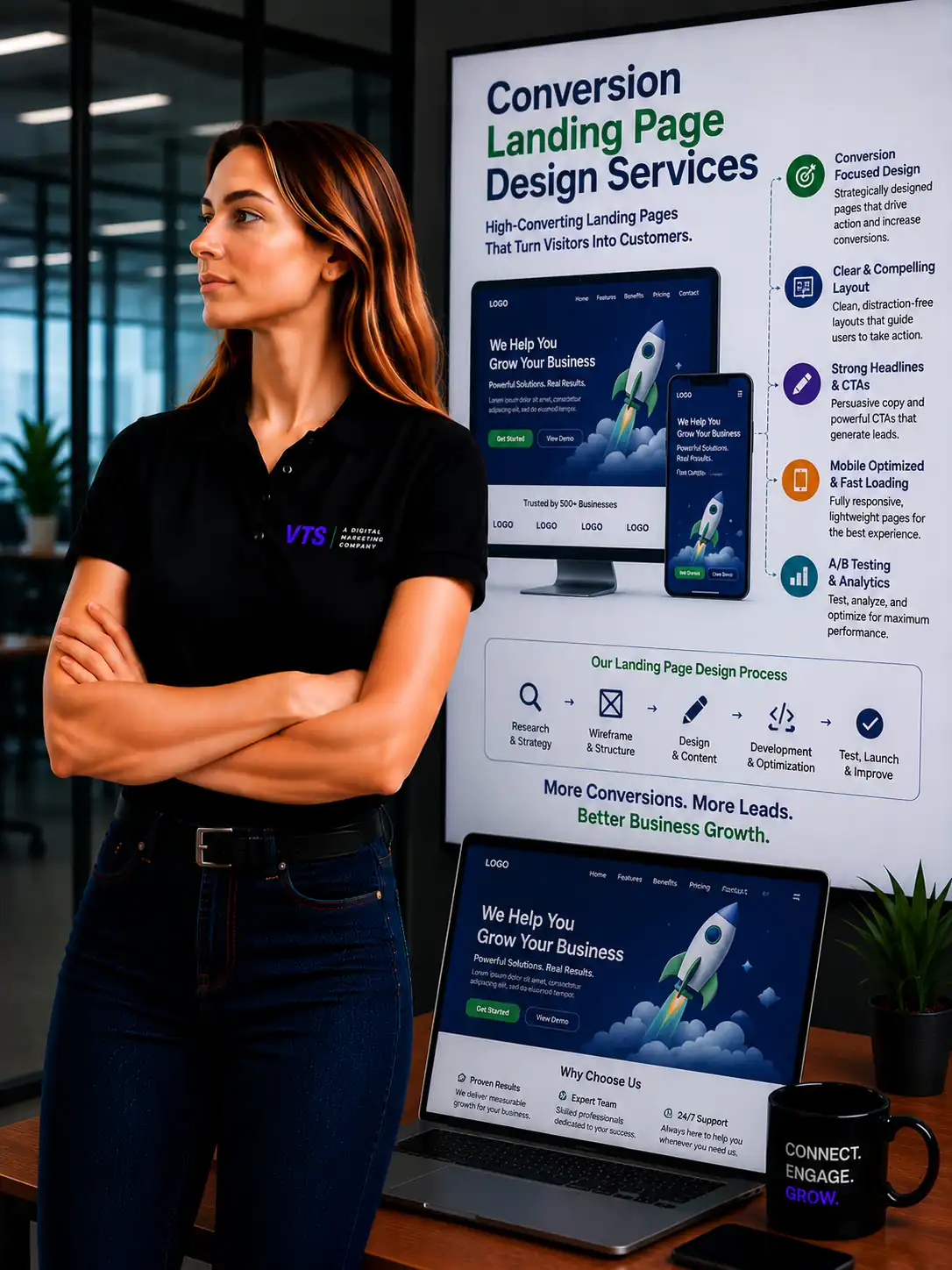 Conversion Landing Page Design planning and audit by V Touch Solutions
