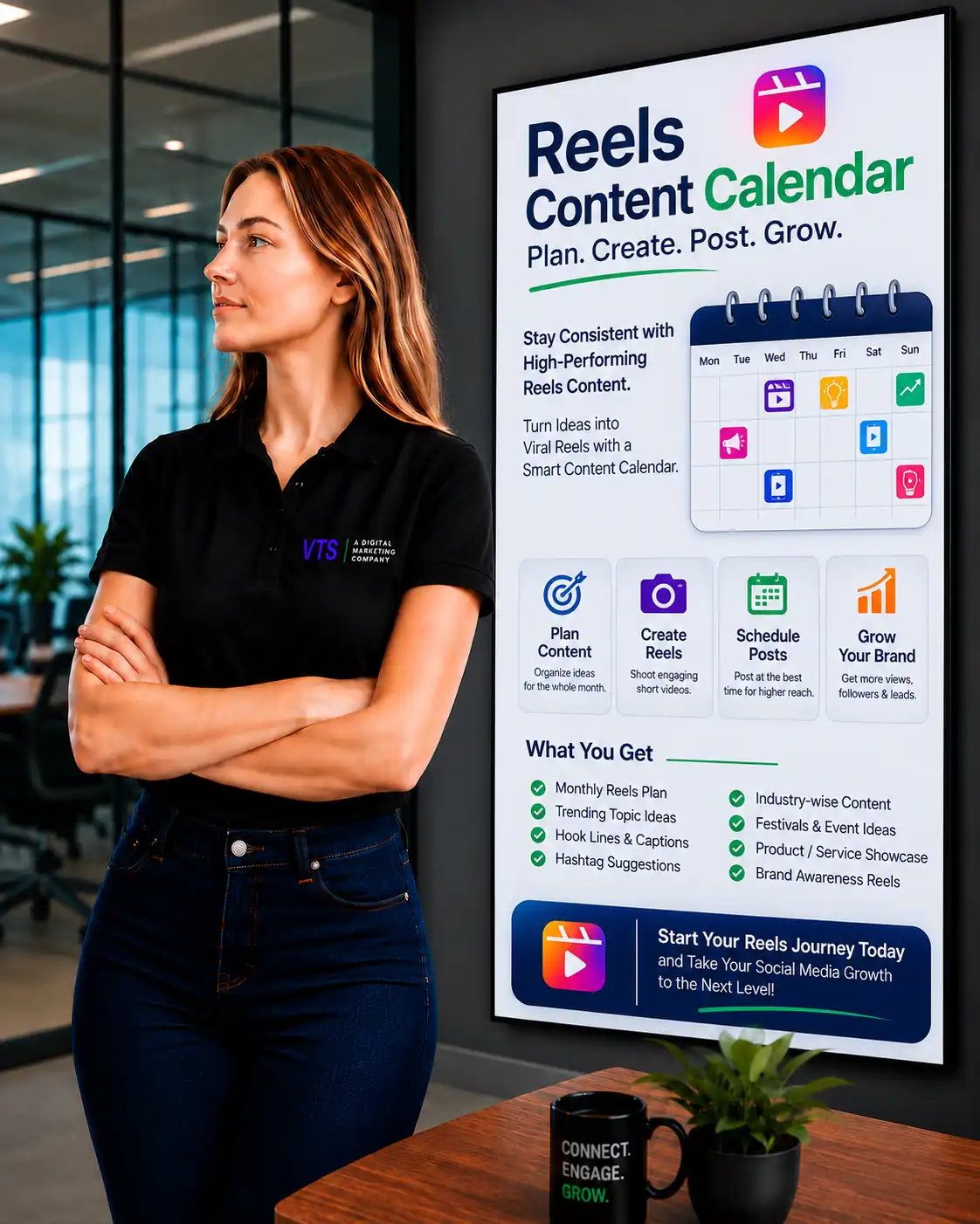 Reels Content Calendar planning and audit by V Touch Solutions